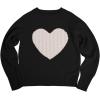 imageBatermoon Girls Pullover Sweaters Long Sleeve Cute Heart Pattern Crewneck Knit Jumper TopsBlack1