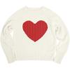 imageBatermoon Girls Pullover Sweaters Long Sleeve Cute Heart Pattern Crewneck Knit Jumper TopsCream White