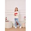 imageBatermoon Girls Pullover Sweaters Long Sleeve Cute Heart Pattern Crewneck Knit Jumper TopsCream White