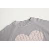 imageBatermoon Girls Pullover Sweaters Long Sleeve Cute Heart Pattern Crewneck Knit Jumper TopsGrey