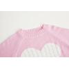 imageBatermoon Girls Pullover Sweaters Long Sleeve Cute Heart Pattern Crewneck Knit Jumper TopsPink