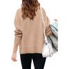 imageBatermoon Girls Pullover Sweaters Long Sleeve Drop Shoulder Side Split Knit Tunic Tops 714 YearsKhaki