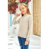 imageGirls Long Sleeve Sweater Mock Neck Fall Soft Knit Pullover Jumper TopsApricot