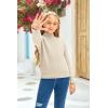 imageGirls Long Sleeve Sweater Mock Neck Fall Soft Knit Pullover Jumper TopsApricot