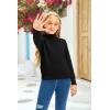 imageGirls Long Sleeve Sweater Mock Neck Fall Soft Knit Pullover Jumper TopsBlack