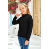 imageGirls Long Sleeve Sweater Mock Neck Fall Soft Knit Pullover Jumper TopsBlack