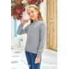 imageGirls Long Sleeve Sweater Mock Neck Fall Soft Knit Pullover Jumper TopsGrey