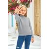 imageGirls Long Sleeve Sweater Mock Neck Fall Soft Knit Pullover Jumper TopsGrey