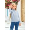 imageGirls Long Sleeve Sweater Mock Neck Fall Soft Knit Pullover Jumper TopsLight Blue