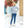 imageGirls Long Sleeve Sweater Mock Neck Fall Soft Knit Pullover Jumper TopsLight Blue