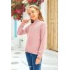 imageGirls Long Sleeve Sweater Mock Neck Fall Soft Knit Pullover Jumper TopsLight Pink