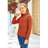 imageGirls Long Sleeve Sweater Mock Neck Fall Soft Knit Pullover Jumper TopsOrange