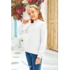 imageGirls Long Sleeve Sweater Mock Neck Fall Soft Knit Pullover Jumper TopsWhite