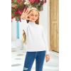 imageGirls Long Sleeve Sweater Mock Neck Fall Soft Knit Pullover Jumper TopsWhite