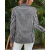 imageWomens Blouses Striped Long Sleeve Shirts Button Down Loose Fit Casual Tops01black