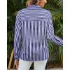 imageWomens Blouses Striped Long Sleeve Shirts Button Down Loose Fit Casual Tops01blue