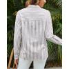 imageWomens Blouses Striped Long Sleeve Shirts Button Down Loose Fit Casual Tops01grey