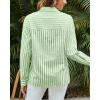 imageWomens Blouses Striped Long Sleeve Shirts Button Down Loose Fit Casual Tops01light Green