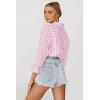 imageWomens Blouses Striped Long Sleeve Shirts Button Down Loose Fit Casual Tops01lilac