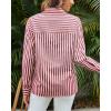 imageWomens Blouses Striped Long Sleeve Shirts Button Down Loose Fit Casual Tops01red