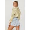 imageWomens Blouses Striped Long Sleeve Shirts Button Down Loose Fit Casual Tops01yellow