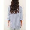 imageWomens Blouses Striped Long Sleeve Shirts Button Down Loose Fit Casual Tops03navy