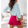 imageWomens Business Casual Tops Summer Long Sleeve Silk Button Down Shirts V Neck Chiffon BlousesBbluish Gray