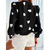 imageWomens Business Casual Tops Summer Long Sleeve Silk Button Down Shirts V Neck Chiffon BlousesXblack