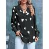 imageWomens Business Casual Tops Summer Long Sleeve Silk Button Down Shirts V Neck Chiffon BlousesXblack