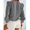 imageWomens Business Casual Tops Summer Long Sleeve Silk Button Down Shirts V Neck Chiffon BlousesYblack