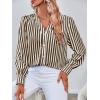 imageWomens Business Casual Tops Summer Long Sleeve Silk Button Down Shirts V Neck Chiffon BlousesYcoffee