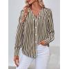 imageWomens Business Casual Tops Summer Long Sleeve Silk Button Down Shirts V Neck Chiffon BlousesYcoffee