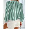 imageWomens Business Casual Tops Summer Long Sleeve Silk Button Down Shirts V Neck Chiffon BlousesYdark Green