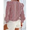 imageWomens Business Casual Tops Summer Long Sleeve Silk Button Down Shirts V Neck Chiffon BlousesYwine Red