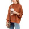 imageBatermoon Girls Pullover Sweaters Long Sleeve Drop Shoulder Side Split Knit Tunic Tops 714 YearsBrick Red