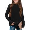 imageGirls Long Sleeve Sweater Mock Neck Fall Soft Knit Pullover Jumper TopsBlack