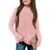 imageGirls Long Sleeve Sweater Mock Neck Fall Soft Knit Pullover Jumper TopsLight Pink