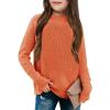 imageGirls Long Sleeve Sweater Mock Neck Fall Soft Knit Pullover Jumper TopsOrange