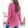 imageGoranbon Womens Cable Knit Cardigan Long Sleeve Open Front Button Down Knitwear Sweater CoatHot Pink