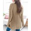 imageGoranbon Womens Cable Knit Cardigan Long Sleeve Open Front Button Down Knitwear Sweater CoatKhaki