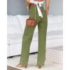 imagePLNOTME Womens High Waisted Jeans Boyfriend Baggy Straight Leg Casual Denim PantsArmy Green Regular