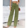 imagePLNOTME Womens High Waisted Jeans Boyfriend Baggy Straight Leg Casual Denim PantsArmy Green Regular