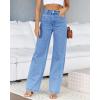 imagePLNOTME Womens High Waisted Jeans Boyfriend Baggy Straight Leg Casual Denim PantsBlue Regular