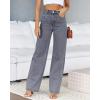 imagePLNOTME Womens High Waisted Jeans Boyfriend Baggy Straight Leg Casual Denim PantsGrey Regular