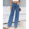 imagePLNOTME Womens High Waisted Jeans Boyfriend Baggy Straight Leg Casual Denim PantsJean Blue Regular