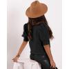 imageWomens Puff Short Sleeve Sweater Tops 2025 Spring Summer Trendy Crew Neck Casual T Shirts BlousesBlack