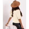 imageWomens Puff Short Sleeve Sweater Tops 2025 Spring Summer Trendy Crew Neck Casual T Shirts BlousesCream