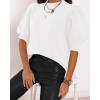 imageWomens Puff Short Sleeve Sweater Tops 2025 Spring Summer Trendy Crew Neck Casual T Shirts BlousesWhite