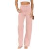 imagePLNOTME Womens High Waisted Jeans Boyfriend Baggy Straight Leg Casual Denim PantsLight Pink Regular