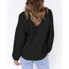 imageCoololi Womens Puff Sleeve Knit Pullover Ribbed Sweaters Crewneck Oversized Loose Casual Cozy Soft Slouchy Sweater TopsBlack